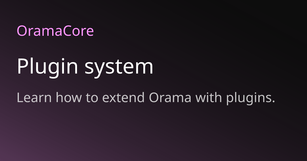 Plugin system