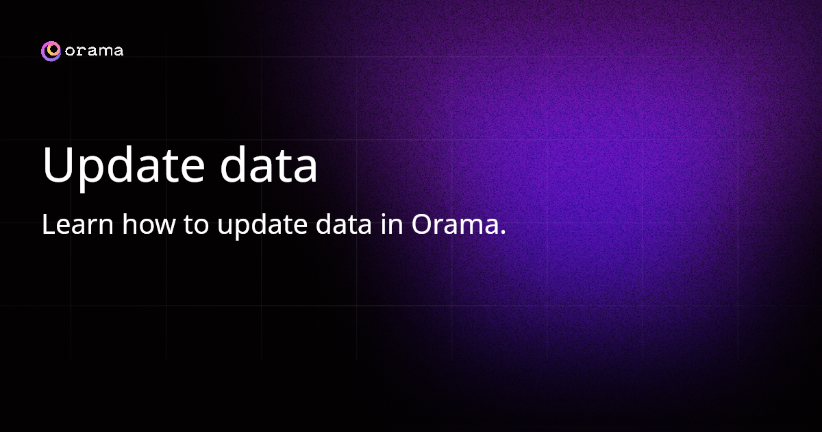 Update data Orama Docs